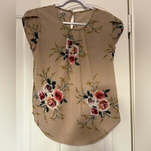 Floral Beige Women's Top